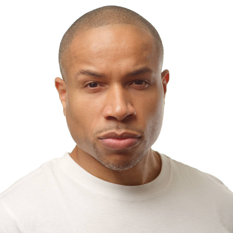 Akin Ajamu - Headshot - White T-Shirt 01